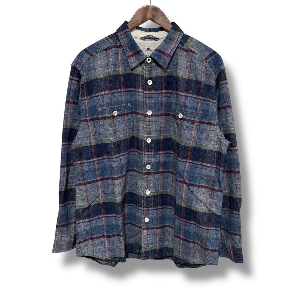 Tommy Bahama Relax Men's Plaid Button Down‎ Shirt Size XL 24 x 30